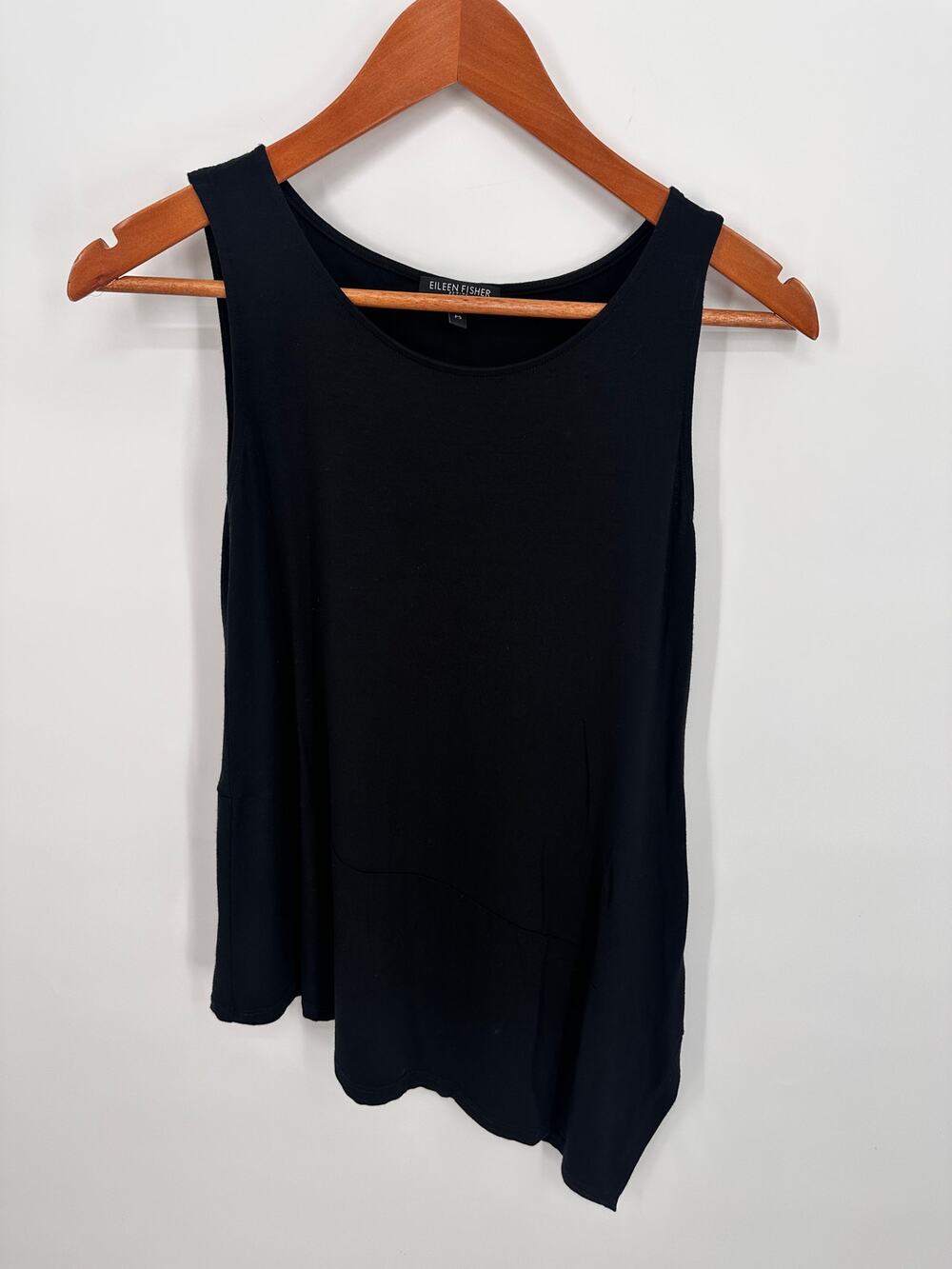 EILEEN FISHER BLack Asymmetrical Tank // Small Petite